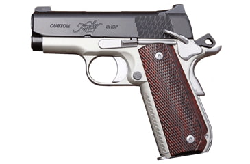 Image of Kimber Super-Carry-Ultra-Plus Pistol, .45 ACP, 3 in barrel, aluminum frame, Micarta grip, recoil operated semi-automatic, single-action, grip safety, ambi thumb safety, night sights, 8 round magazine, KMBRSPRCYUTAPLUS-FRRMPG