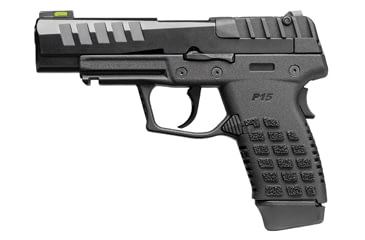 Image of Kel-Tec P15 Pistol, 9mm Luger, 4 in barrel, polymer frame, integrated polymer grip, recoil operated semi-automatic, striker single-action, grip safety only, fiber-optic front, adjustable rear, 15 round magazine, KT-P15-FRRMPG