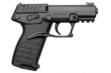 Image of Kel-Tec P17 Pistol, .22 Long Rifle, 3.93 in barrel, black polymer frame, integrated polymer grip, blowback operated semi-auto, single-action, frame mounted ambi safety, fiber-optic front, adjustable rear, 16 round magazine, KT-P17-FRRMPG