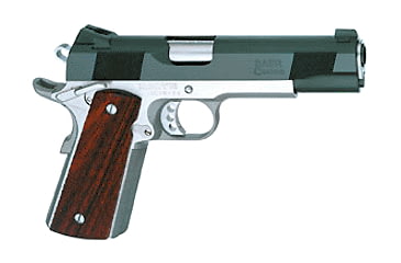 Image of Les Baer 1911-Concept-IV Pistol, .45 ACP, 5 in barrel, stainless steel frame, checkered cocobolo grip, recoil operated semi-automatic, single-action, grip safety, manual thumb safety, fixed combat, 8 round magazine, LB-1911-CNCP-IV-FRRMPG