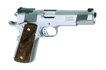 Image of Les Baer 1911-Concept-V Pistol, .45 ACP, 5 in barrel, stainless steel frame, checkered cocobolo grip, recoil operated semi-automatic, single-action, grip safety, manual thumb safety, fully adjustable, 8 round magazine, LB-1911-CNCP-V-FRRMPG