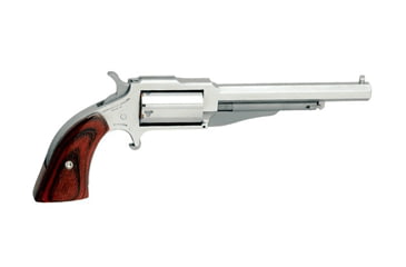 Image of North American Arms 1860-Earl Revolver, .22 Winchester Magnum Rimfire, 4 in barrel, stainless steel frame, smooth walnut grip, revolving chamber, single-action, no manual safety, fixed blade and notch, 5 round magazine, NAA-1860-EARL-2-FRRMPG