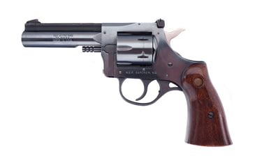 Image of New England Firearms R22-Ultra-Mag Revolver, .22 Winchester Magnum Rimfire, 4 in barrel, blued steel frame, smooth walnut grip, revolving chamber, double-action, transfer bar, fixed front, adjustable rear, 6 round magazine, NEF-R22-UTA-MAG-FRRMPG
