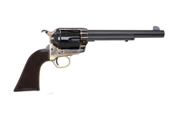 Image of Pietta Alchimista-II Revolver, .45 Colt, 7.5 in barrel, case hardened steel frame, checkered walnut grip, revolving chamber, single-action, none, fixed blade and notch, 6 round magazine, PT-ALCHM-II-4-FRRMPG