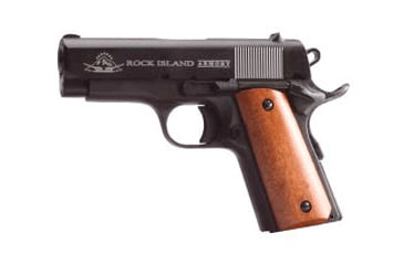 Image of Rock Island Armory 1911-GI-Standard Pistol, .45 ACP, 3.5 in barrel, parkerized steel frame, smooth wood grip, recoil operated semi-automatic, single-action, grip safety, manual thumb safety, fixed combat, 7 round magazine, RIA-1911-GI-STND-2-FRRMPG
