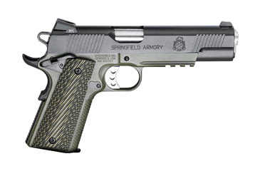 Image of Springfield Armory 1911-MC-Operator Pistol, .45 ACP, 5 in barrel, forged carbon steel frame, custom G10 grip, recoil operated semi-automatic, single-action, grip safety, ambi thumb safety, 3-dot tritium, 7 round magazine, SA1911MCOPTR-FRRMPG