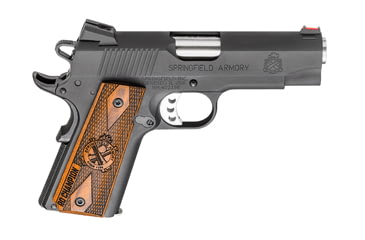 Image of Springfield Armory 1911-RO-Champion Pistol, 9mm Luger, 4 in barrel, aluminum alloy frame, custom cocobolo grip, recoil operated semi-automatic, single-action, fiber optic front, fixed 2 dot rear, 9 round magazine, SA1911ROCHMP2-FRRMPG