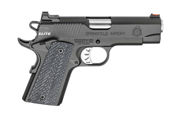 Image of Springfield Armory 1911-RO-Elite-Compact Pistol, 9mm Luger, 4 in barrel, aluminum alloy frame, G10 composite grip, recoil operated semi-automatic, single-action, fiber optic front, fixed 2 dot rear, 8 round magazine, SA1911ROELTCPT2-FRRMPG