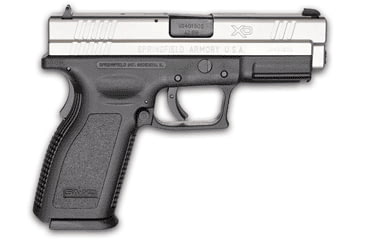 Image of Springfield Armory XD-45-ACP-Service-Model Pistol, .45 ACP, 4 in barrel, black polymer frame, integrated polymer grip, recoil operated semi-automatic, dovetail front and rear, 3-dot, 13 round magazine, SAXD45ACPSVCMDL-FRRMPG