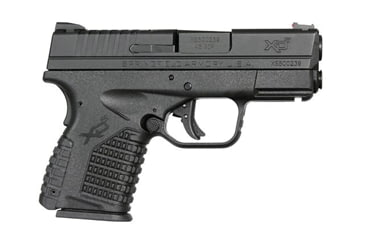 Image of Springfield Armory XD-S Pistol, .45 ACP, 3.3 in barrel, black polymer frame, integrated polymer grip, recoil operated semi-automatic, fiber optic front, fixed 2 dot rear, 5 round magazine, SAXDS-FRRMPG