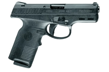 Image of Steyr M-Series Pistol, .357 SIG, 4 in barrel, black polymer frame, integrated polymer grip, recoil operated semi-automatic, double-action only, trigger safety, manual frame safety, triangular/trapezoid, 12 round magazine, ST-M-SERIES-FRRMPG