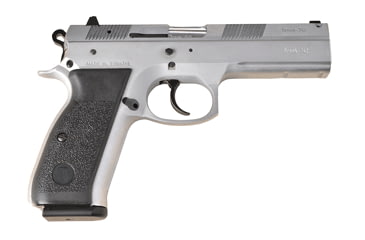 Image of TRISTAR P-120 Pistol, 9mm Luger, 4.7 in barrel, steel frame, black checkered polymer grip, recoil operated semi-automatic, double-action, frame mounted safety lever, fixed white 3-dot, 15 round magazine, TRISTAR-P-120-2-FRRMPG