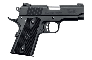Image of Taurus 1911-Officer Pistol, .45 ACP, 3.5 in barrel, matte black finish steel frame, checkered black grip, recoil operated semi-automatic, single-action, grip safety, manual thumb safety, Novak, 6 round magazine, TRS-1911-OFFICER-FRRMPG