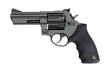 Image of Taurus 608 Revolver, .357 Magnum, 4 in barrel, blued finish steel frame, black rubber grip, revolving chamber, double-action, trigger actuated transfer bar, fixed front, adjustable rear, 8 round magazine, TRS-608-FRRMPG