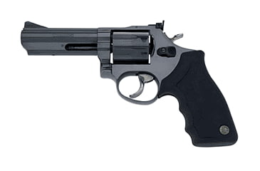 Image of Taurus 66 Revolver, .357 Magnum, 4 in barrel, blued finish steel frame, black rubber grip, revolving chamber, double-action, trigger actuated transfer bar, fixed front, adjustable rear, 7 round magazine, TRS-66-FRRMPG