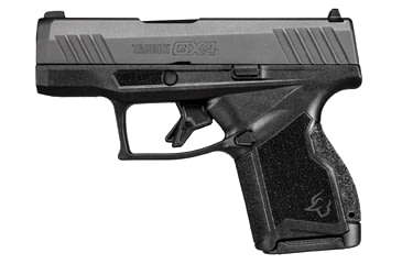 Image of Taurus GX4 Pistol, 9mm Luger, 3.06 in barrel, black polymer frame, integrated polymer grip, recoil operated semi-automatic, striker single-action, Glock-style trigger safety, white dot front, U-notch rear, 11 round magazine, TRS-GX4-FRRMPG