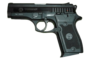 Image of Taurus PT-908 Pistol, 9mm Luger, 3.8 in barrel, blued aluminum alloy frame, black rubber grip, recoil operated semi-automatic, double-action, frame mounted ambi decock/safety, low profile, 8 round magazine, TRS-PT-908-FRRMPG