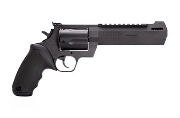 Image of Taurus Raging-Hunter Revolver, .460 S&amp;W, 6.75 in barrel, matte black stainless steel frame, black rubber grip, revolving chamber, double-action, transfer bar, fixed blade front, adjustable rear, 5 round magazine, TRS-RG-HUNTER-11-FRRMPG