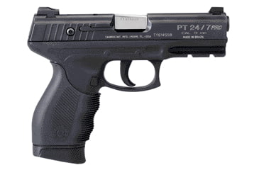Image of Taurus PT-24-7-PRO Pistol, 9mm Luger, 4 in barrel, polymer frame, rubber overlay grip, recoil operated semi-automatic, double-action, frame mounted manual safety, Heinie/Straight-8, 17 round magazine, TRSPT24/7PRO5-FRRMPG