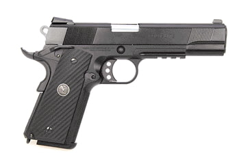 Image of Wilson Combat CQB-Elite Pistol, .45 ACP, 5 in barrel, hardened steel frame, G10 composite grip, recoil operated semi-automatic, single-action, thumb and grip safety, tactical combat pyramid, 8 round magazine, WC-CQB-ELT-FRRMPG