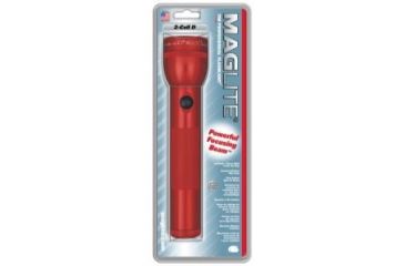 Image of MagLite Standard 2 Cell D LED Flashlight, Red, Blister Pack, S2D036