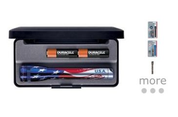 Image of MagLite Mini MagLite AA Incandescent Flashlights, American Flag, Black, Blue, Camo, Gray, Gray Pewter