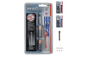 Image of MagLite Mini MagLite AA Incandescent Flashlights, American Flag, Black, Blue, Camo, Gray, Gray Pewter