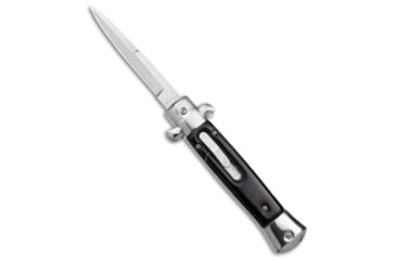 Image of Mago 9" Mago Stiletto OTF Automatic Knife Black Marble Acrylic 3.75" Polish, Black, Stainless Steel, adult, BHQ-179209