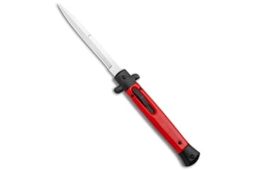 Image of Mago Mago 11&quot; Italian Stiletto OTF Automatic Knife Red/Black Satin Bayonet, Black/Red, Stainless Steel, adult, BHQ-119274