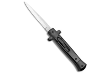 Image of Mago Mago 9&quot; Black Italian Stiletto OTF Auto Knife Bayonet Black Bolster, Black, Stainless Steel, adult, BHQ-135711