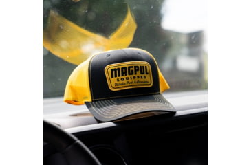 Image of Magpul Industries Equipped Trucker Hat, Black/Gold, One Size, MAG1179-005