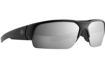 Image of Magpul Industries Helix Eyewear Shooting Glasses, Black Frame, Gray/Silver Mirror Lens, Polarized, MAG1097-1-001-1110