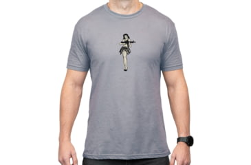 Image of Magpul Industries Hula Girl CVC Graphic T-Shirts - Men's, Charcoal Gray Cotton/Polyester Short Sleeve, Small, MAG1117-010-S