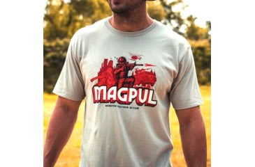 Image of Magpul Industries Nonstop Polymer Action T-Shirt - Mens, Silver, Medium, MAG1221-040-M