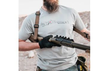 Image of Magpul Industries SGA Blueprint T-Shirt - Mens, Stone Gray Heather, Cotton/Polyester, Short Sleeve, Small, MAG1278-041-S