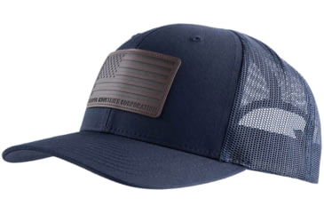Image of Magpul Industries Standard Leather Patch Trucker Hat, Navy, One Size, MAG1212-410