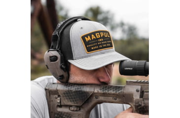 Image of Magpul MAG1102-031 Go Bang Trucker Hat Heather Gray/Black Adjustable Snapback OS