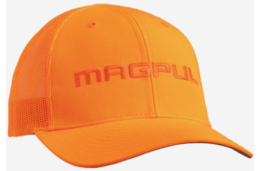 Image of Magpul MAG1108-814 Wordmark Trucker Hat Blaze Orange OSFA