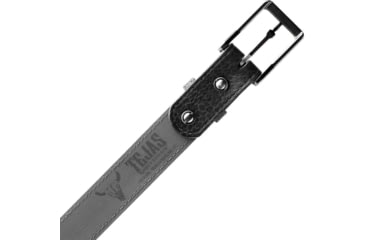 Image of Magpul Industries Tejas El Cibolo Hide Gun Belt w/Buckle Closure, 1.5in Wide, 34 in, Reinforced Polymer, Brushed Antique Silver Buckle, Black, MAG1279-001-34