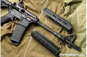 Image of Magpul Industries MAG418/419/440 MOE AR-15 Handguard, Mid-Length, 9.18 inch, Black, MAG418BLK