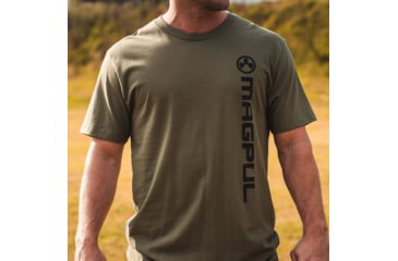 Image of Magpul Vertical Logo Cotton T-Shirt - Men's, Olive Drab, 2XL, MAG1113-316-2X