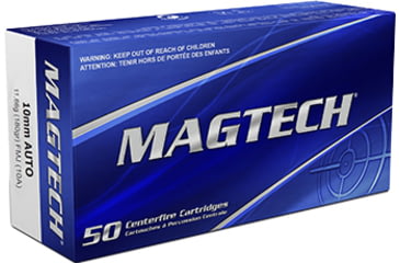Image of Magtech 10mm 180 Grain Full Metal Jacket Brass Cased Pistol Ammo, 50 Rounds, 10A
