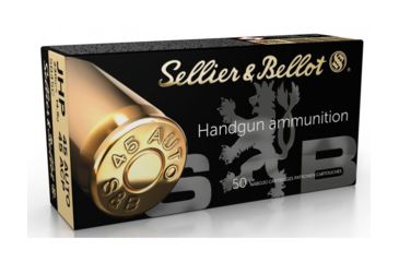 Image of Sellier &amp; Bellot 45 Auto 230 Grain Jacketed Hollow Point Pistol Ammo, 50 Rounds, SB45C