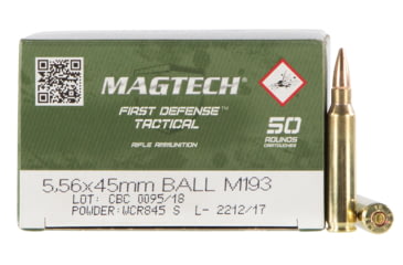 Image of Magtech 5.56X45 M193 55 Grain Full Metal Jacket Brass Cased Rifle Ammo, 50 Rounds, 556A