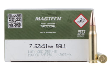 Image of Magtech 7.62X51 M80 147 Grain Ball Brass Cased Rifle Ammo, 50 Rounds, 762A