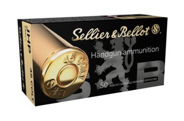 Image of Sellier &amp; Bellot 45 Colt 230 Grain Cowboy Action Jacketed Hollow Point Pistol Ammo, 50 Rounds, SB45F