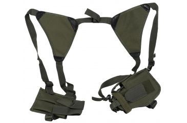 Image of Global Military Gear Shoulder Tactical Holster w/ Double Mag Pouch, Black