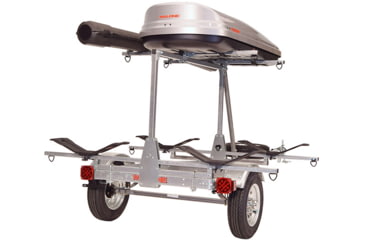 Image of Malone Auto Racks MicroSport LowBed 2 Kayak Trailer Package, 2 Sets MegaWing, Cargo Box, Rod Tube, Spare Tire, MPG464-LBTM