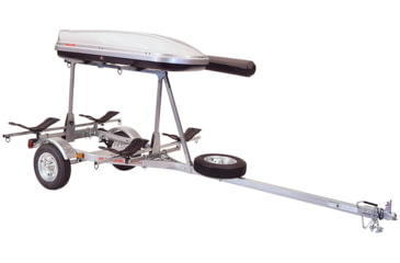 Image of Malone Auto Racks MicroSport LowBed 2 Kayak Trailer Package, 2 Sets MegaWing, Cargo Box, Rod Tube, Spare Tire, MPG464-LBTM