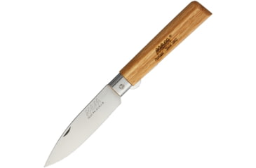 Image of MAM Linerlock Drop Point Oak Folding Knife, 3in Satin SS Drop Point, Oak Handle, SS Bolster, 2036OAKSILVERRING-BOX